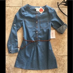 NWT Girls Denim Dress w/belt ❤️